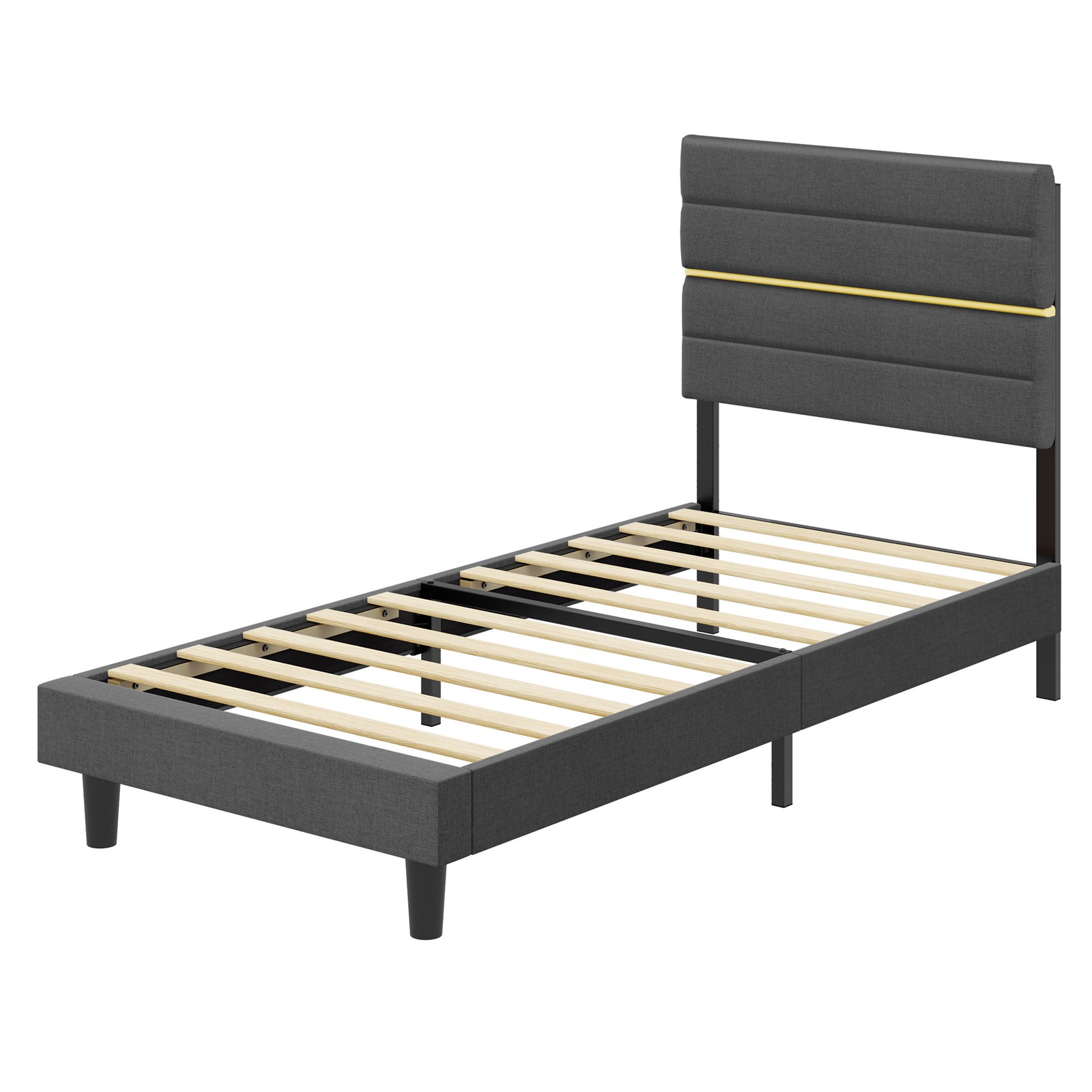 VASAGLE Bettgestell, Einzelbettgestell, passend für 90 x 200 cm Matratze RMBB35502GN01