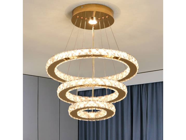 Lustres en cristal de luxe français, lampe de plafond LED pour hall, salon, cuisine, salle à manger, décoration de table