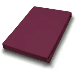 Spannbettlaken Jersey bordeaux (BL 190x200 cm) - rot - BL 190x200 cm