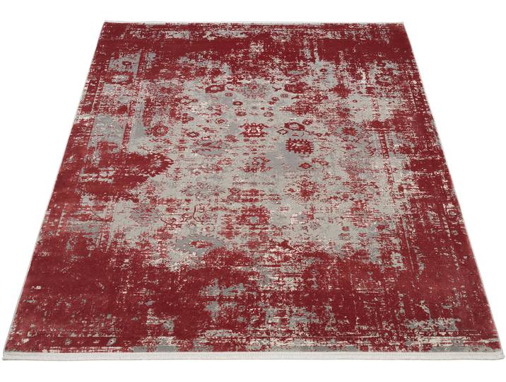 Teppich WK WOHNEN GLAMOUR , rot, B:240cm H:8mm L:300cm, Polyacryl, Viskose, Teppiche, Teppich, hochwertiger Viskoseanteil, samtweiche Oberfläche mit 3 D Effekt