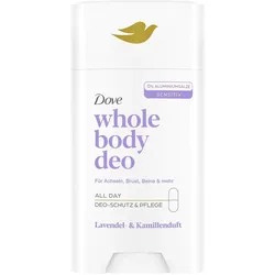 2x Dove, Deo, Whole Body Deodorant Stick Lavendel- & Kamillenduft ohne Aluminiumsalze 75 ml (Stick, 118 g)