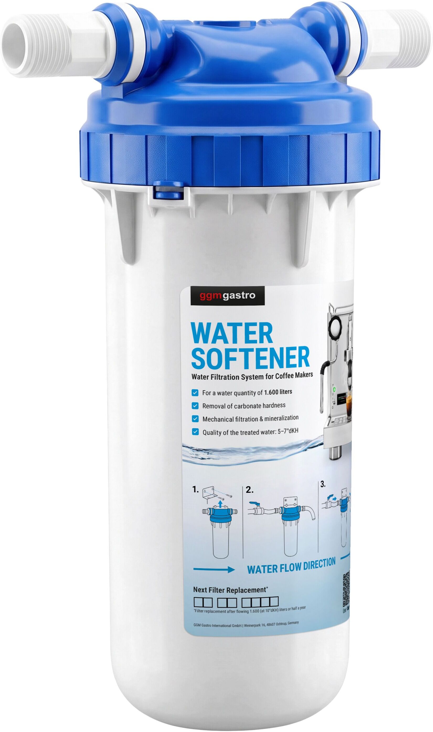 GGM Gastro Waterfiltersysteem / Ontkalker voor koffiemachines - Capaciteit: 300 liter/uur