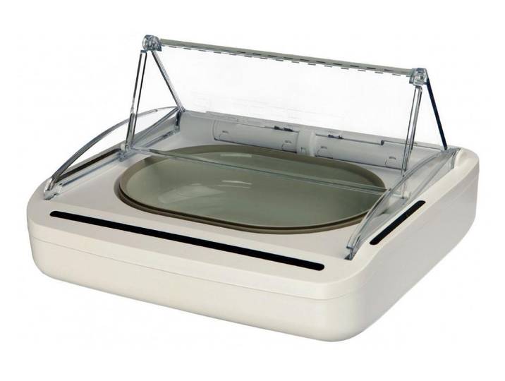 Futterautomat SUREFEED Futterautomat mit Bewegungssteuerung , grau (weiß, grau), B:20cm H:7cm T:23cm, Futterautomaten, Futterautomat, Schliesst das Futter luftdicht ab und hält es so frisch