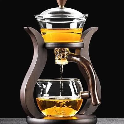 Uplift Essentials Lazy Kung Fu Drip Teapot Magnetic Flow Glass Tea Set Heat Resistant Semi Automatic Teaware Gift teapot And Cup X 6