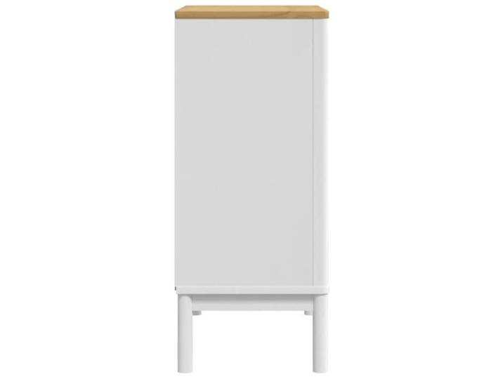 Commode - OMABETA - FLORO - Bois de pin massif - 4 tiroirs - Blanc