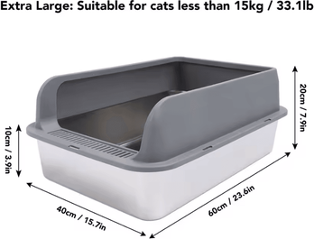 Inspire Curations SteelGuards XL Stainless Steel Cat Litter Box With Lid gray Xl
