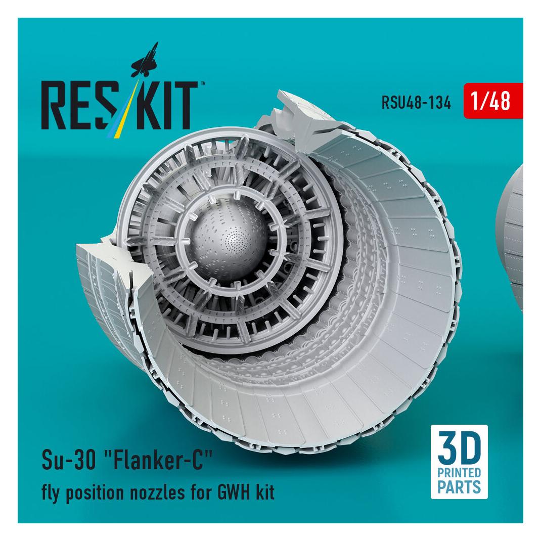 ResKit Su-30 Flanker-C fly position nozzles for GWH kit (3D Printed) (RSU48-0134)