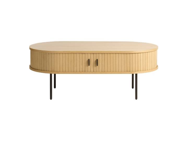 Holz-Couchtisch Gativel 120x60 cm Lamellen in natürlicher Eiche