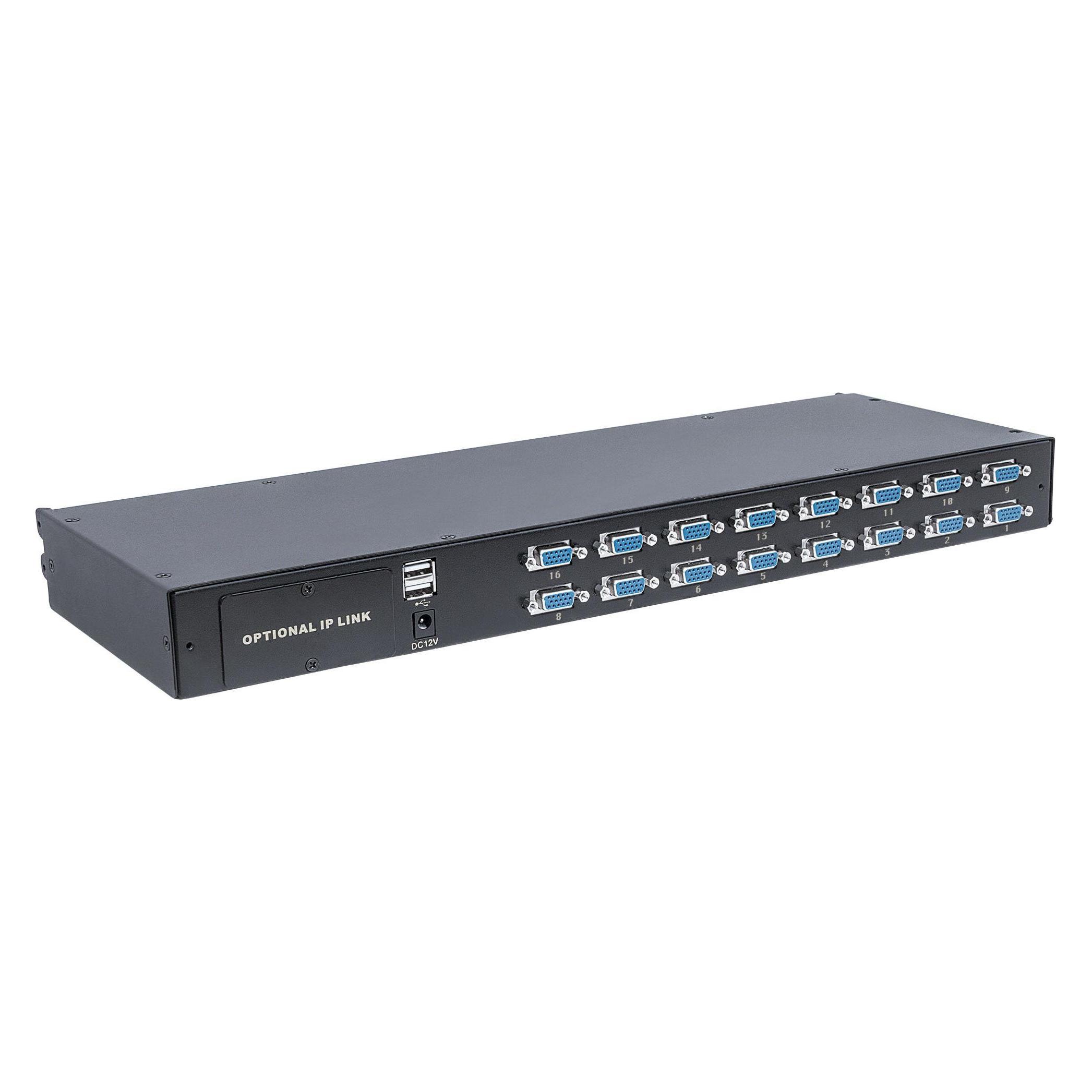 Intellinet Modularer 16-Port KVM-Switch mit VGA Schnittstelle zur Verwendung mit Rackmount LCD Ko... (507844)