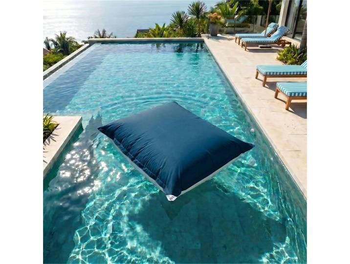 Pouf Géant XXL Déhoussable Flottant pour Piscine Bleu Pétrole