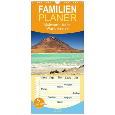 Familienplaner 2026 - Bolivien - Eine Wanderreise mit 5 Spalten (Wandkalender, 21 x 45 cm) CALVENDO