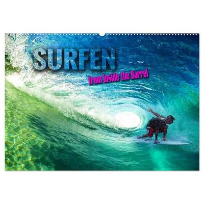 Surfen - from Inside the Barrel (Wandkalender 2026 DIN A2 quer), CALVENDO Monatskalender