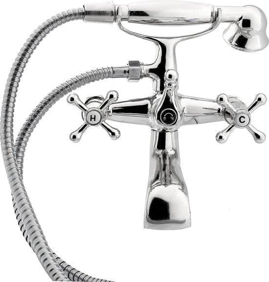 Famanu Doucheset met kniegewrichtgrepen en handdouche, Chroom