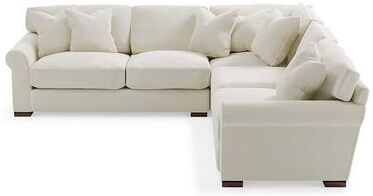 Cleo Upholstered Sectional - Pre-Configured, 3-Pc Sectional, Crypton Chenille Nomad Snow (Stocked) / 3 Pc Sectional - Grandin Road