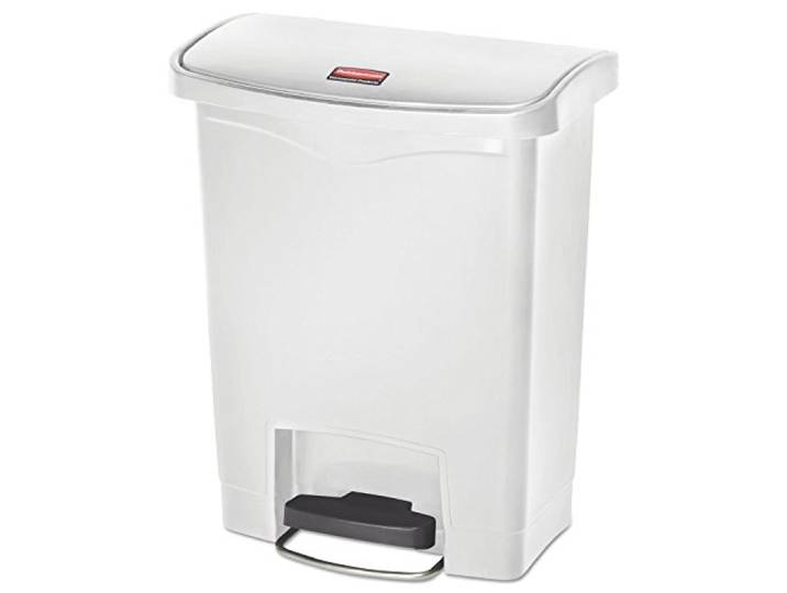 Rubbermaid Commercial Products Slim Jim® Tretmülleimer aus Kunststoff 30 l Innenraum-Mülleimer für Medizin, Büro, Gewerbe, Küche und Bad Weiß 1883555