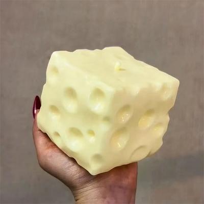 JoyToys Jumbo Cheese Stress Ball Shapeable Squeeze Cube ASMR Fidget Toy For Stress Relief Jumbo Cheese Stress Ball Shapeable Squeeze Cube ASMR Fidget Toy For Stress Relief
