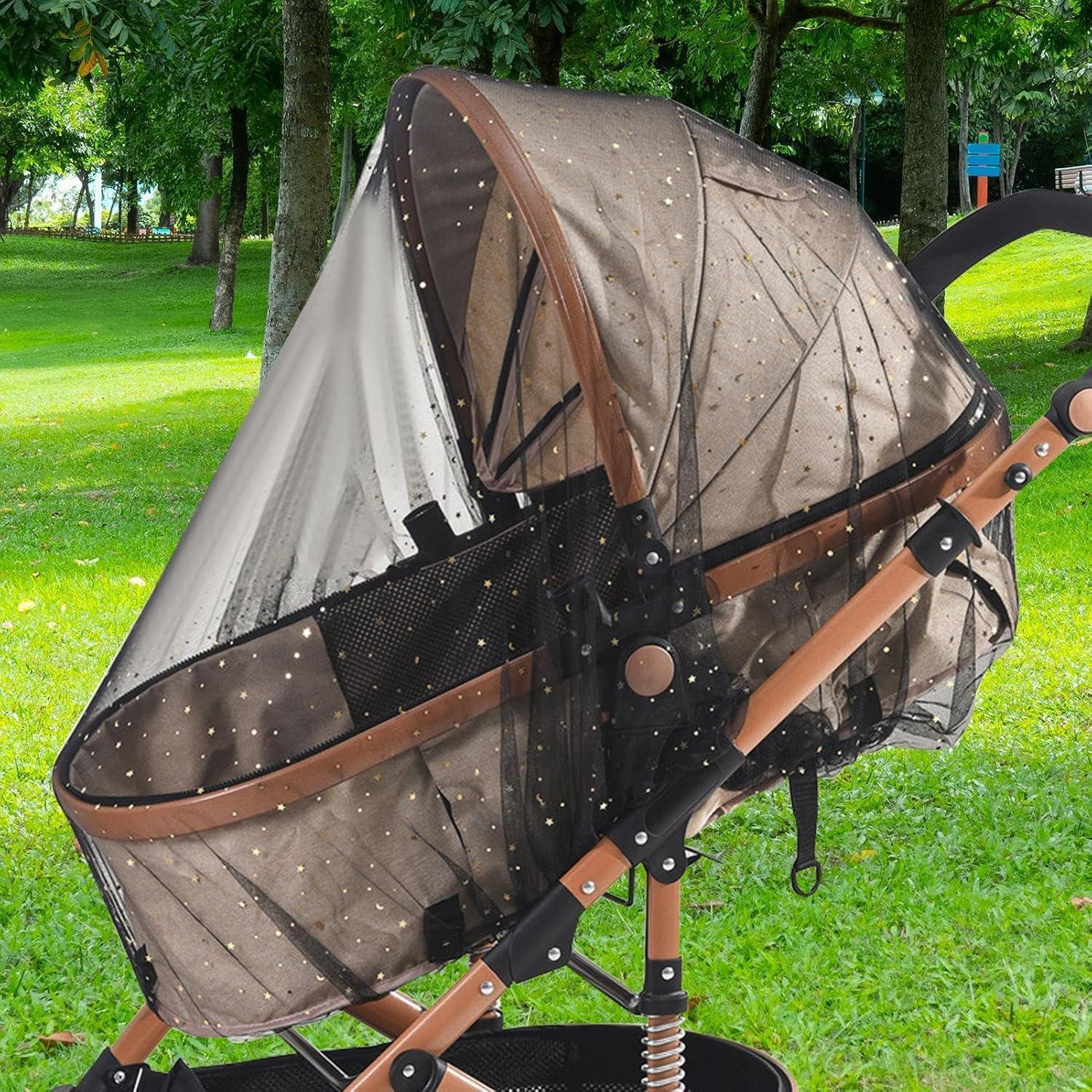 Set van 2 zomerse kinderwagenhoezen van gaas