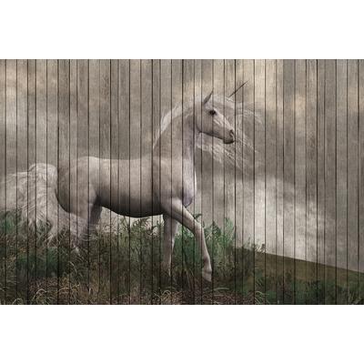 Fototapete LIVING WALLS "Walls by Patel Fantasy 3", beige (grau), B:4m L:2,7m, Vlies, Tapeten, Vlies, Wand, Schräge