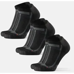 LONG DISTANCE RUNNING KURZSOCKEN - 3-Pack - Schwarz/Grau - 35-38