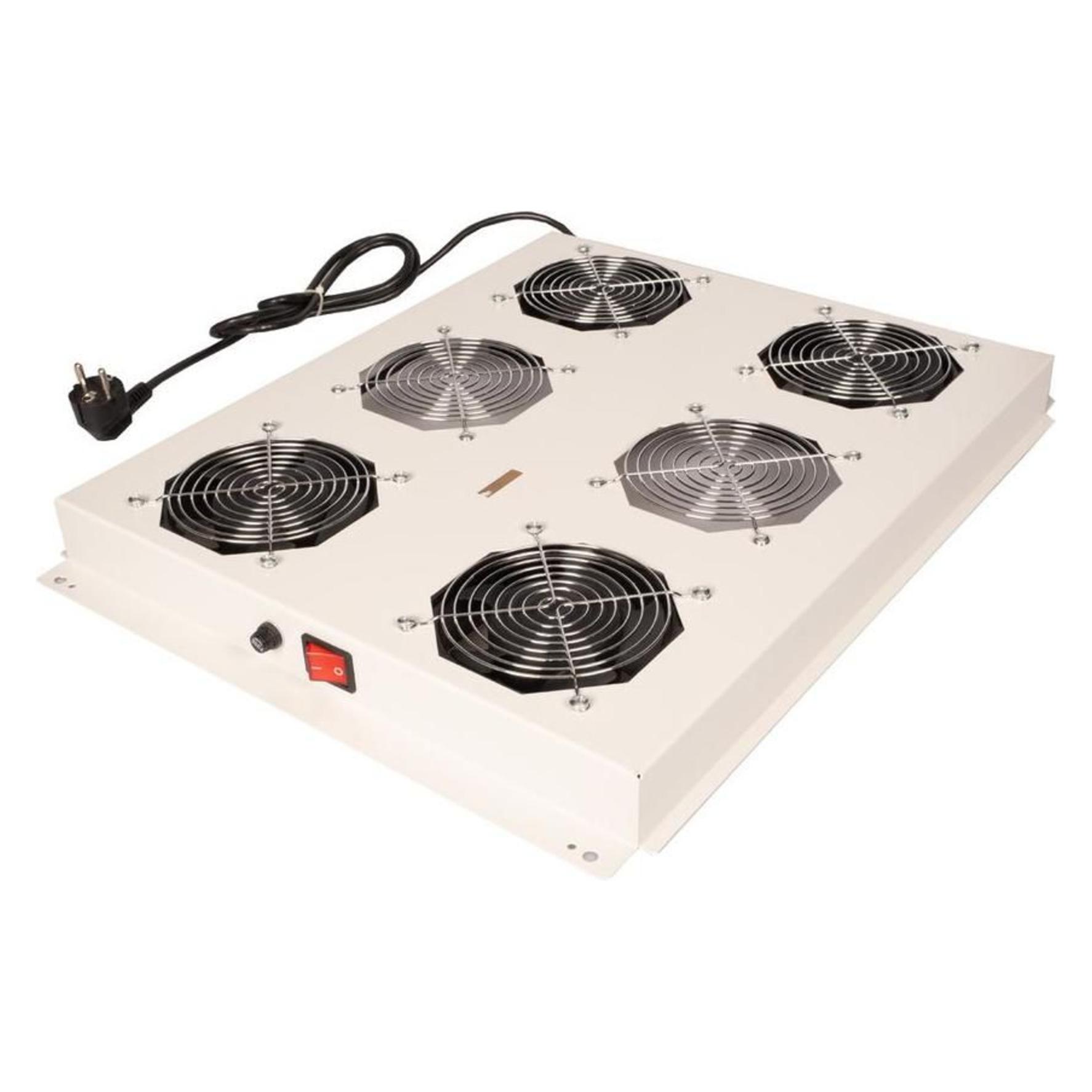 Roline 19-inch roof-mounted fan unit 4 fans ON/OFF for server enclosure grey (26.21.0307)