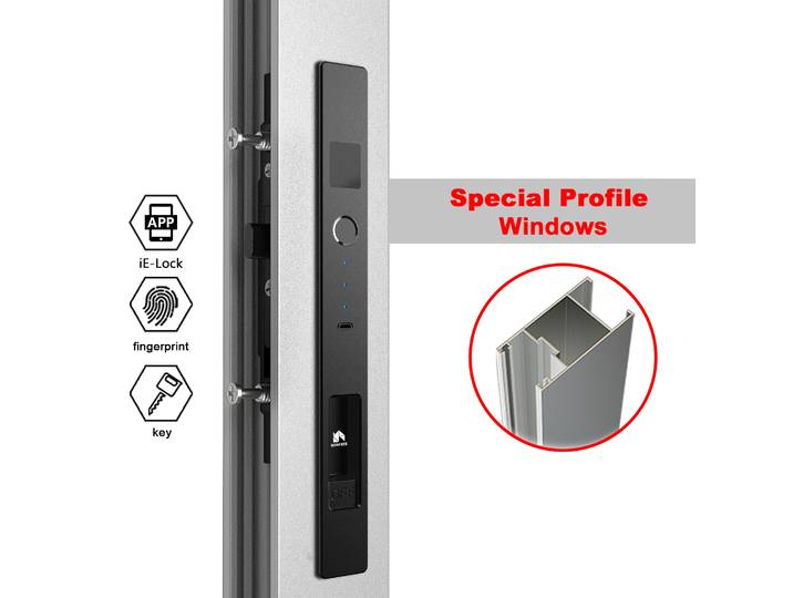 Serrure intelligente pour porte-fenêtre coulissante WINFREE, empreinte digitale, Tuya, Bluetooth, serrure intelligente pour fenêtre, profilé en aluminium spécial