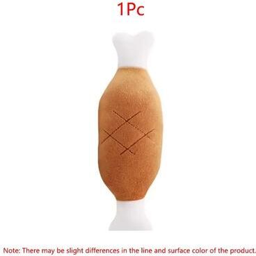 Inspired Finds Chicken Leg Plush Squeaky Dog Toy Interactive Bone Chew Toy For Dogs & Cats 1pc