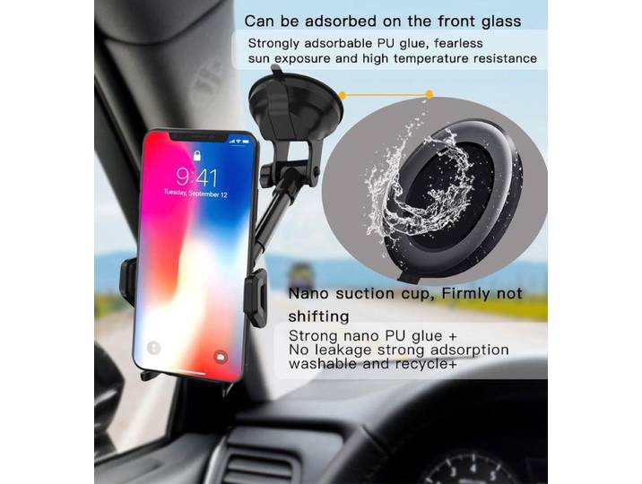 Premium Telefoonhouder Auto - Universele Auto Telefoonhouders -Autohouder met Zuignap - voor Smartphones tot 6 inch - Dashboard en Voorruit