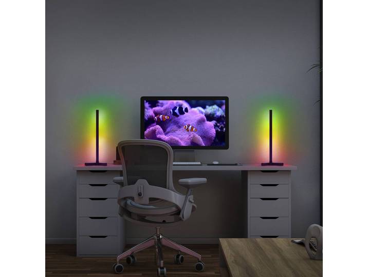 OSRAM SMART+ WiFi Tischlampe CORNER MAGIC, schwarz 43 cm RGB MAGIC, schwarz, für Wohn- / Esszimmer, Aluminium, Modern