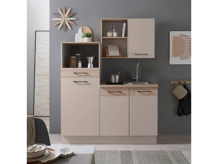 Cuisine compacte Padeda 150 cm 150 x 210 x 60cm Beige Sans électroménager