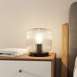 HOME DELUXE Tischlampe aus Glas LILY - Transparent