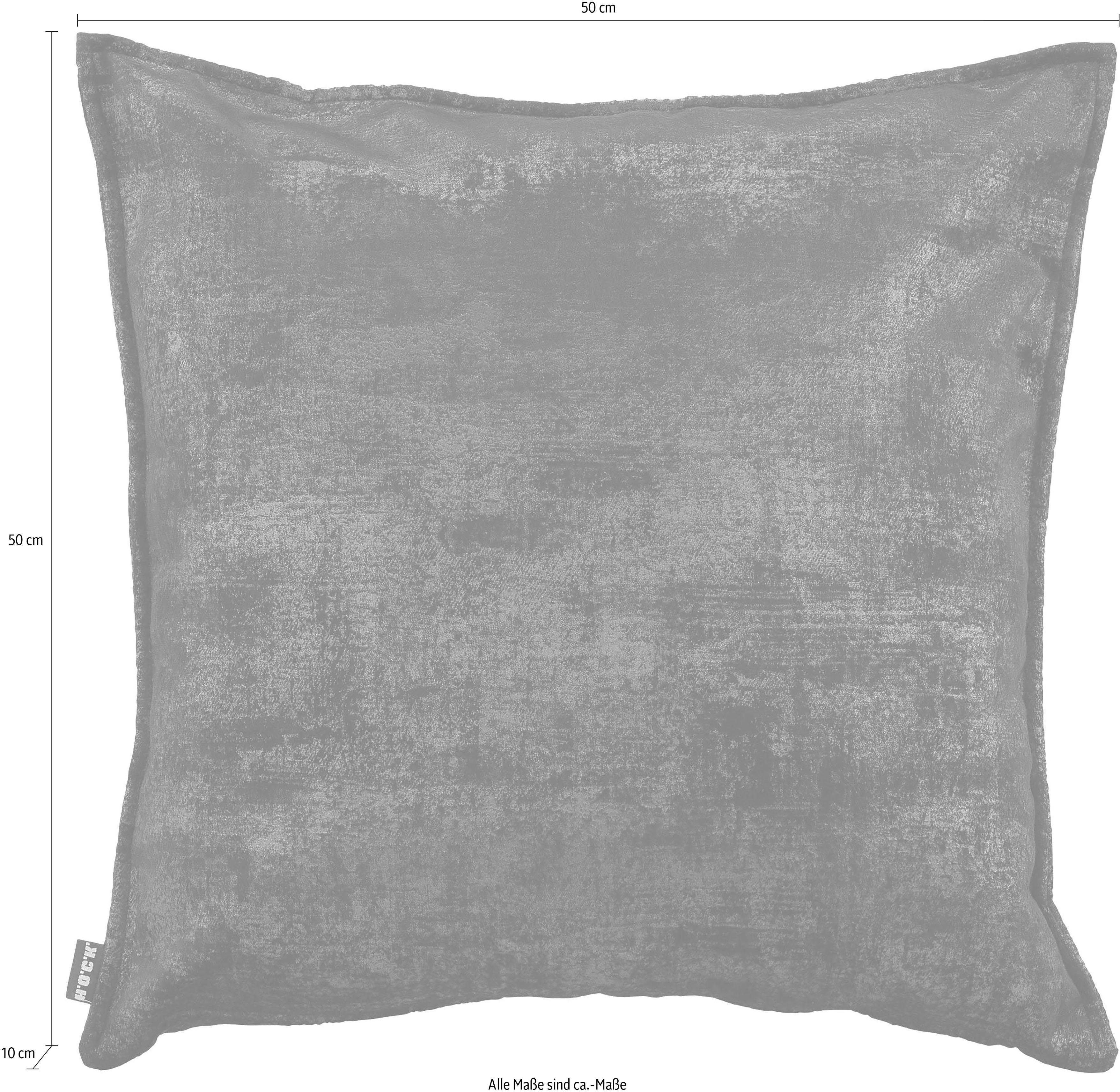 Dekokissen H.O.C.K. "Hypnos", schwarz (schwarz, unifarben), B:50cm H:10cm L:50cm, Polyester, Dekokissen_Sitzkissen_Kissenhüllen, Dekokissen, Kissenhülle mit Füllung, 1 Stück schwarz, unifarben B/L: 50cm x 50cm, 1 Stk.