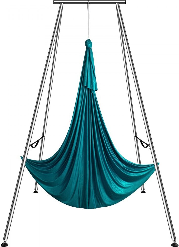 Yogahimmel - Luftige Yoga Hängematte mit Gestell 6 x 2,6 m, Grün Yoga Swing Air Fliegen, Yoga-Schaukel Hammock Swing 250 kg Tragkraft, inkl. Yoga-Socken & Fußpolster, Anti-Gravity Yoga Übungen