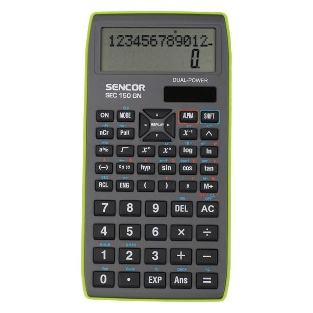 Sencor Taschenrechner SEC 150 GN Schule, 12+10-stelliges LCD (Batteriebetrieb) (8590669181520)