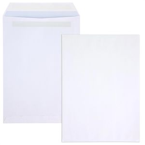 Office-Products Versandtaschen weiß, C4, ohne Fenster, selbstklebend, aus Papier, 50 Stück