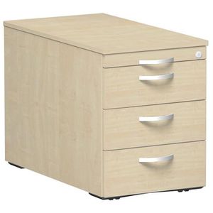 Geramöbel Rollcontainer Flex, aus Holz, ahorn, mit 3 Schubladen & Utensilienauszug, abschließbar