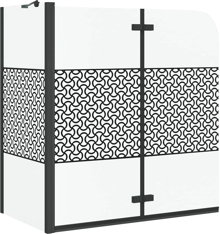 vidaXL Enceinte de bain Géométrique Noir 120 x 67 x 129 cm