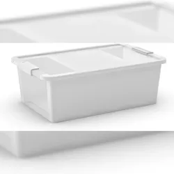 PROREGAL Mega Deal 2x Mehrzweck Aufbewahrungsbehälter STORAGE mit Deckel, HxBxT 19x55x35cm, 26 Liter, Weiß, Behälter, Box, Aufbewahrungsbehälter