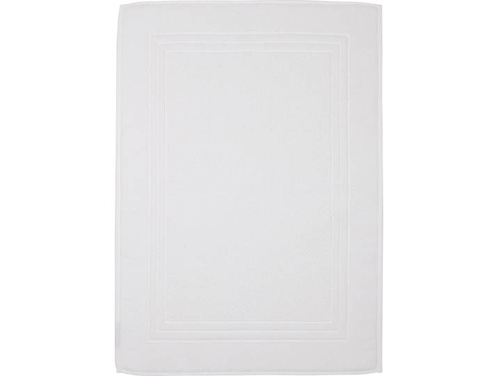 Duschmatte ROSS Unifond , weiss (weiß), H:1mm, Baumwolle, Badematten, Duschmatte, Uni mit Bordüre, Badezimmerteppich, waschbar