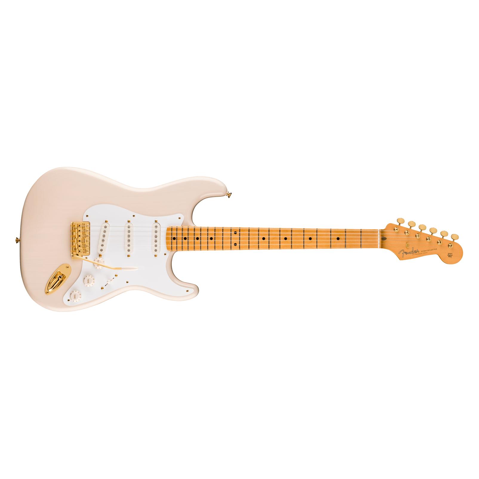 Fender Vintera III Stratocaster-E-Gitarre, Ende der 50er Jahre, White Blonde (E-Gitarre, Bone, Maple, Nickel-plated steel, Swamp Ash) (0149182301)