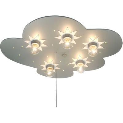 NIERMANN Deckenleuchte "Wolke, titan mit Sternen", silber (silberfarben), 5, H: 7cm, 1 Stk., Leuchten, Kinderzimmer, Kinderlampe, Kinderlampe