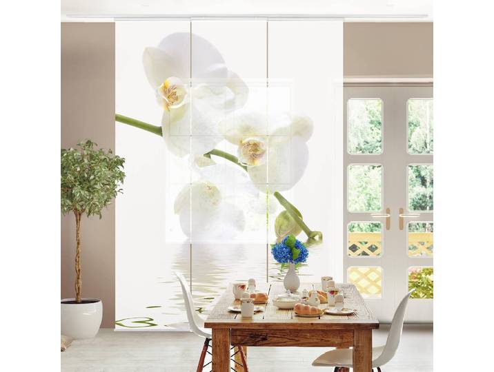 Schiebegardinen White Waters 3er-Set 180 x 250cm Weiß Deckenmontage