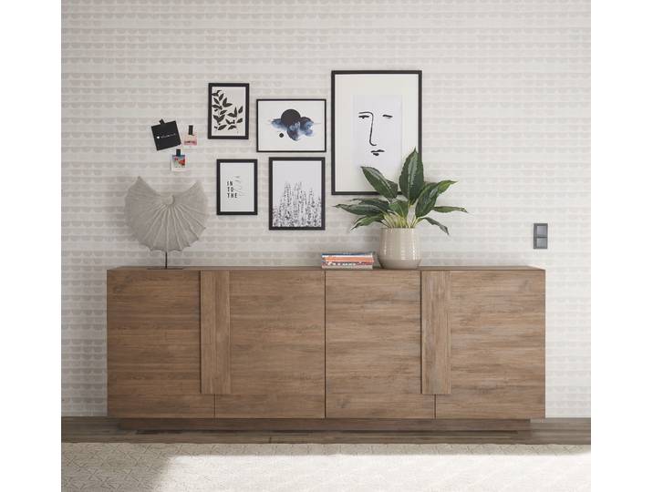 Sideboard HOME AFFAIRE Jupiter, Breite 241 cm, Kommode 4 Türen - Soft Closing, Anrichte , braun (mercure nb holzstruktur), B:241cm H:90cm T:44cm, Sideboards, Sideboard, moderne Griffblende, FSC, cleveres Stauraumkonzept