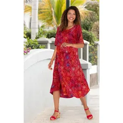 Viskose-Kleid in Muster rot in Größe 48 von DW-Shop, Rot, 48