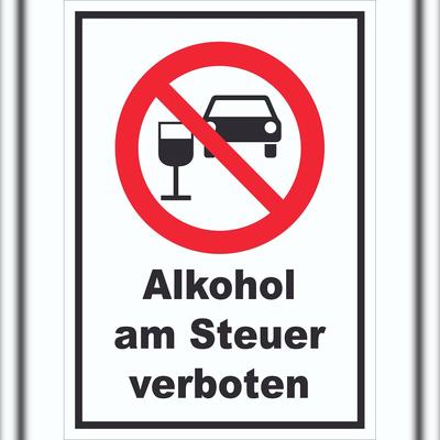 HB-Druck Schild Alkohol am Steuer verboten A5 (148x210mm)