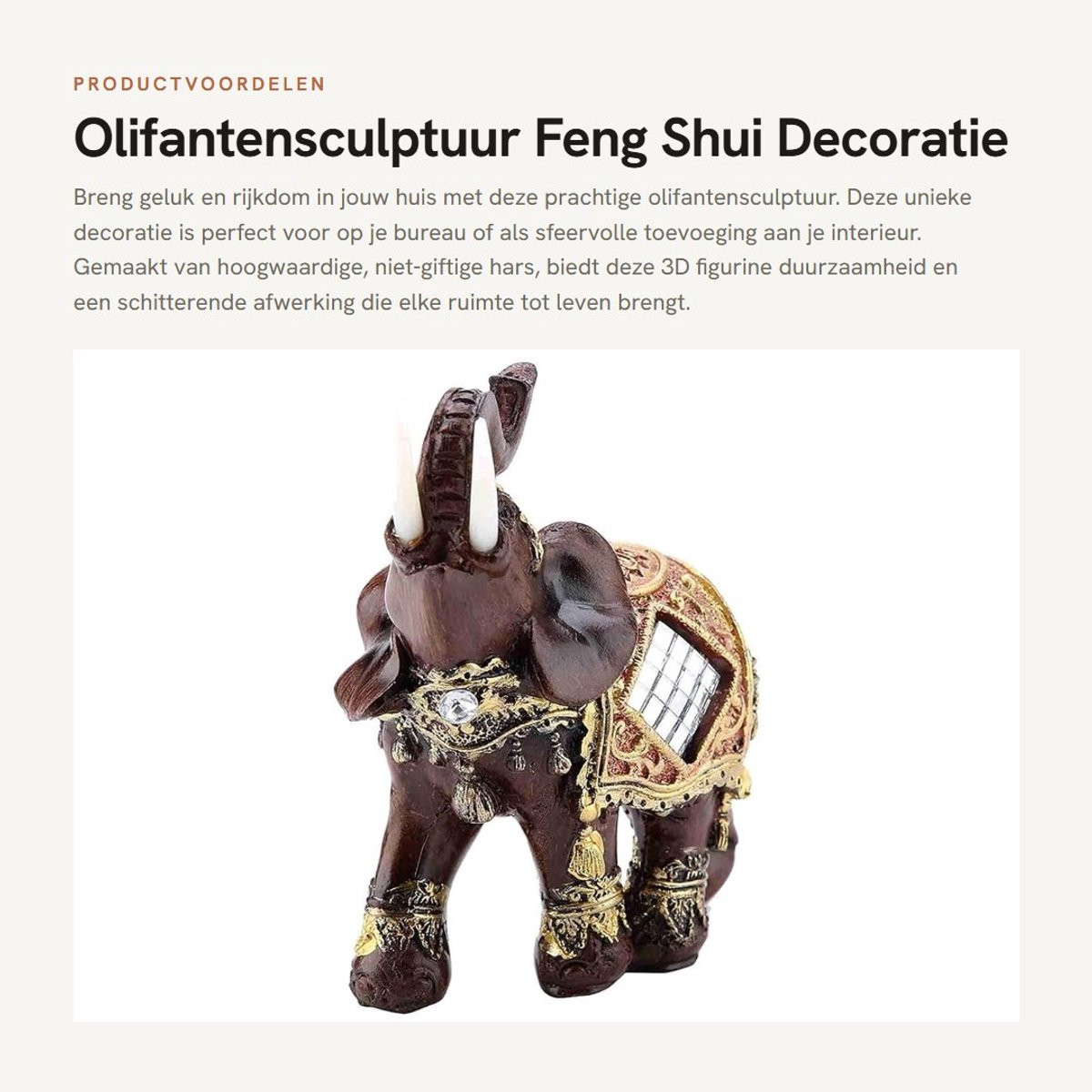 Livia Home Olifant Beeldje - Hars Sculptuur van een Olifantenmeisje voor Thuisdecoratie