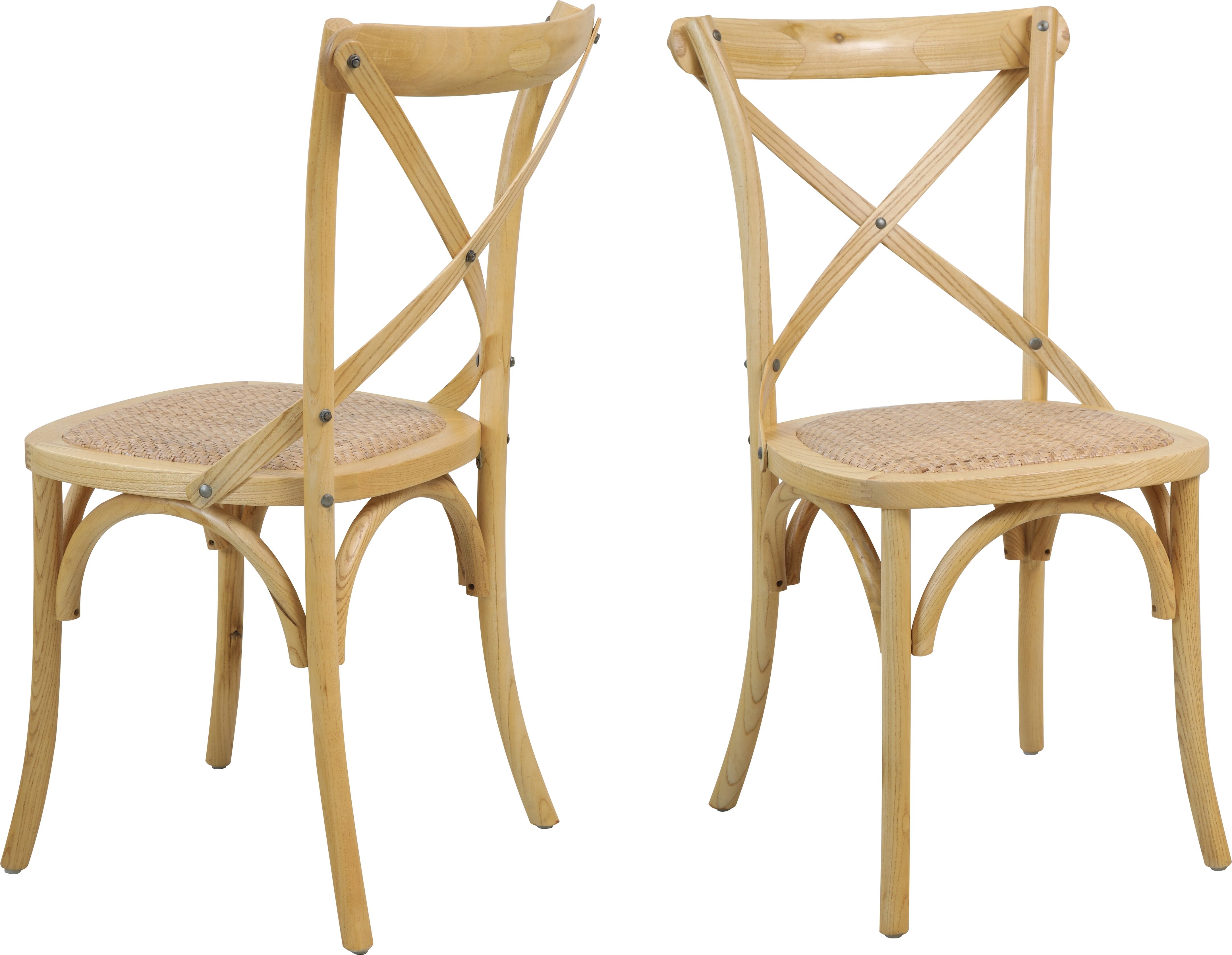 Rattanstuhl SIT, beige (natur, natur, natur), B:48cm H:89cm T:52cm, Geflecht Rattan, Massivholz, Stühle, Rattanstuhl, stapelbar natur, natur, natur B/H/T: 48cm x 89cm x 52cm, 2 Stk., gepolsteter Sitz,mit Rattan,stapelbar