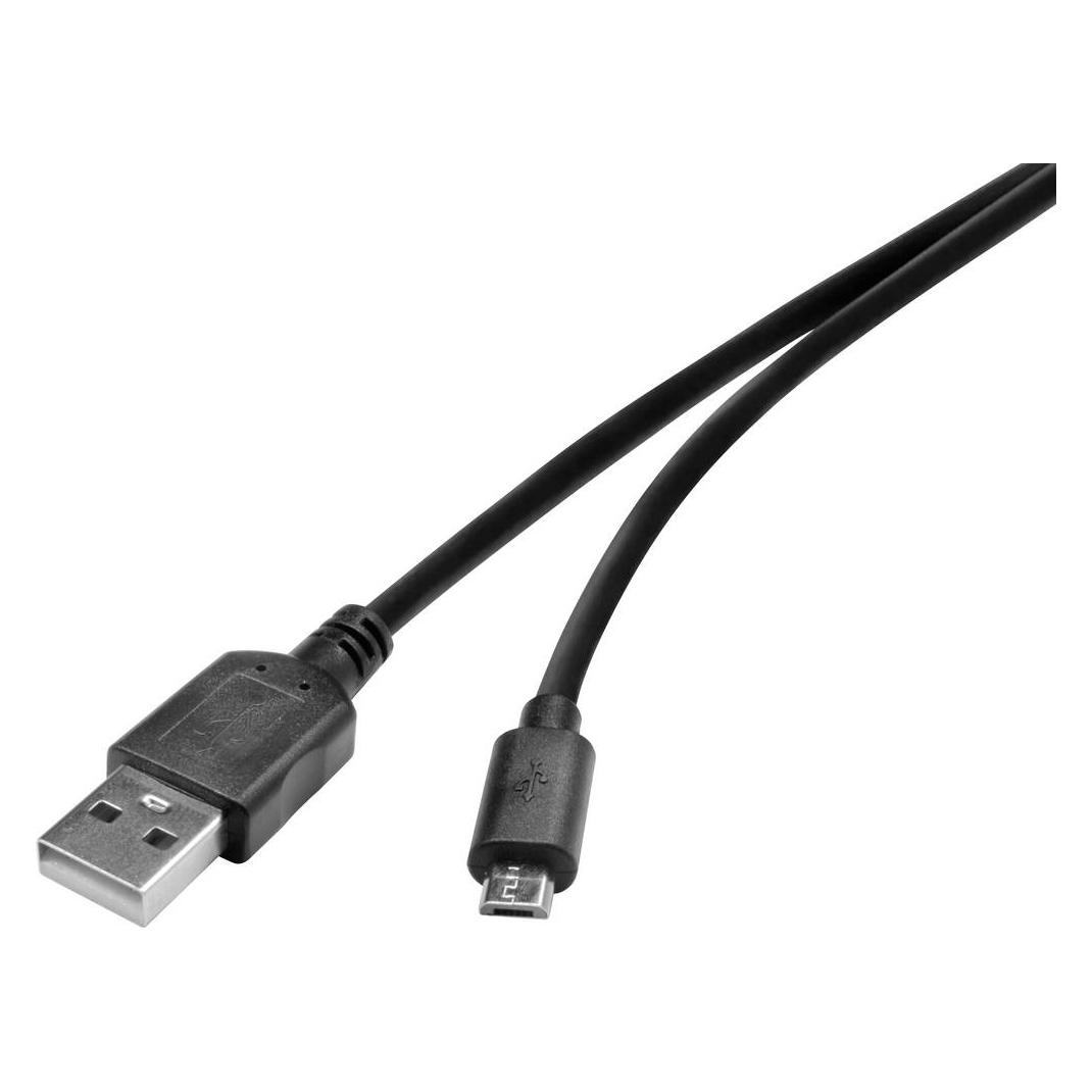 Renkforce USB 2 Anschlusskabel A/Micro-B 3 m (3 m, USB 2.0, 2.50 W) (1574809)