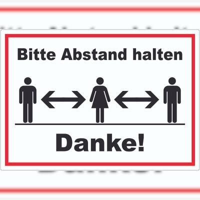 HB-Druck Bitte Abstand halten Aufkleber A6 (105x148mm)