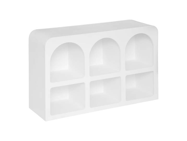 Meuble étagère 6 niches en bois blanc 110 x 35