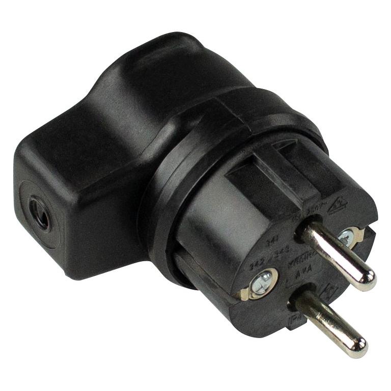 As - Schwabe Vollgummi-Winkelstecker (CEE 7/4) (62207)